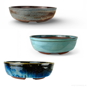 Handcrafted round rim bonsai pots by Mooi River Bonsai