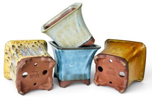 Handcrafted Bell-Rim Square cascade bonsai pots by Mooi River Bonsai