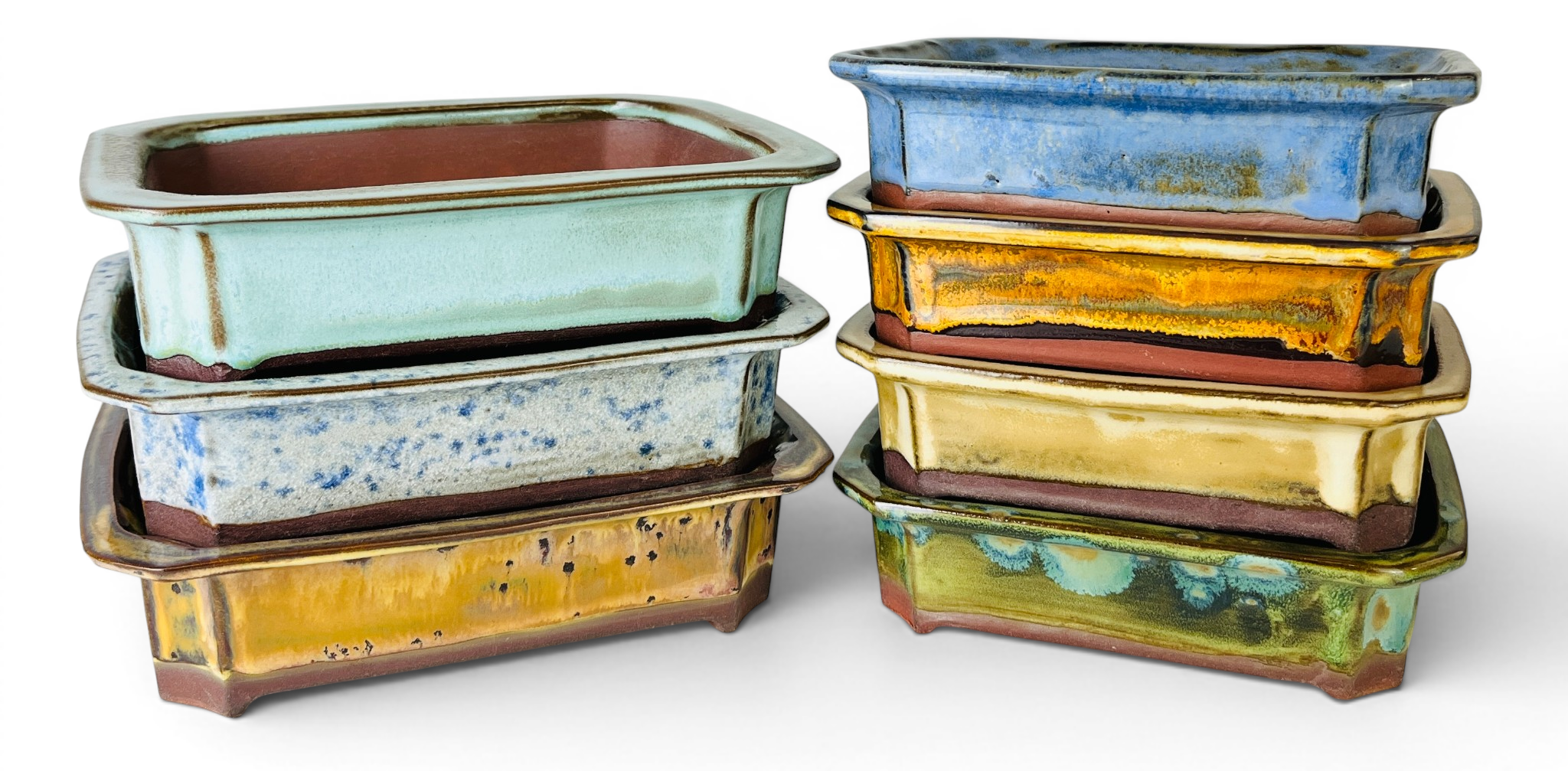 Handcrafted imperial rectangle bonsai pots by Mooi River Bonsai
