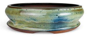 Handcrafted “Blue Rust” imperial oval bonsai pot by Mooi River Bonsai